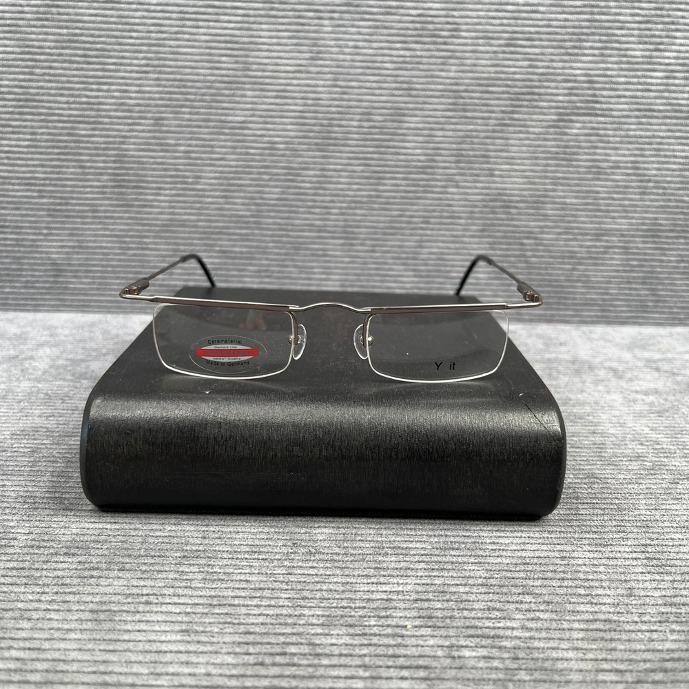 Y It Semi Rimless Rectangular Eyeglasses Frames Gunmetal Y2k 46-22-140